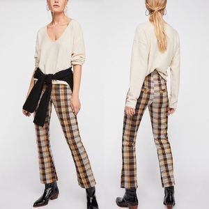 NWT Free People Plaid pull on pants